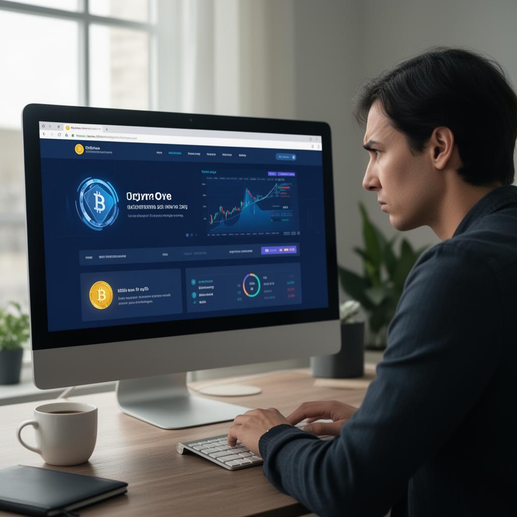 Crypto scam victim reviewing fake wallet alert on laptop with blockchain tracing elements