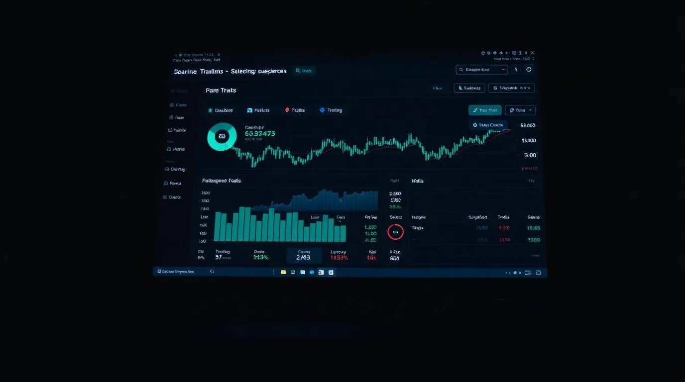 Suspicious crypto trading dashboard showing fake profit indicators