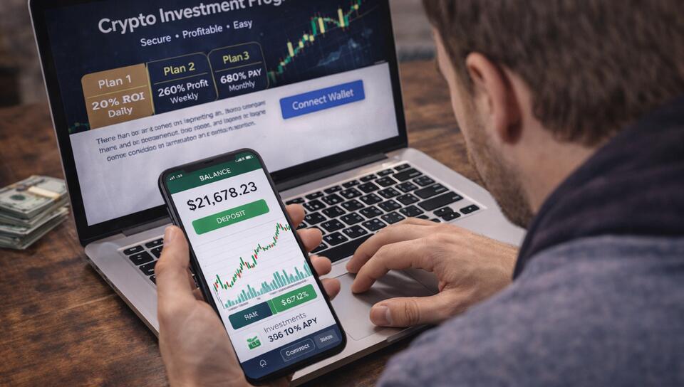 Fake crypto trading platform with misleading charts