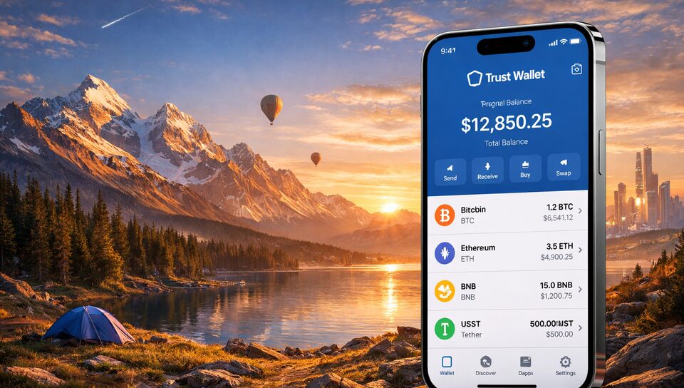 Trust Wallet security concept with warning indicators