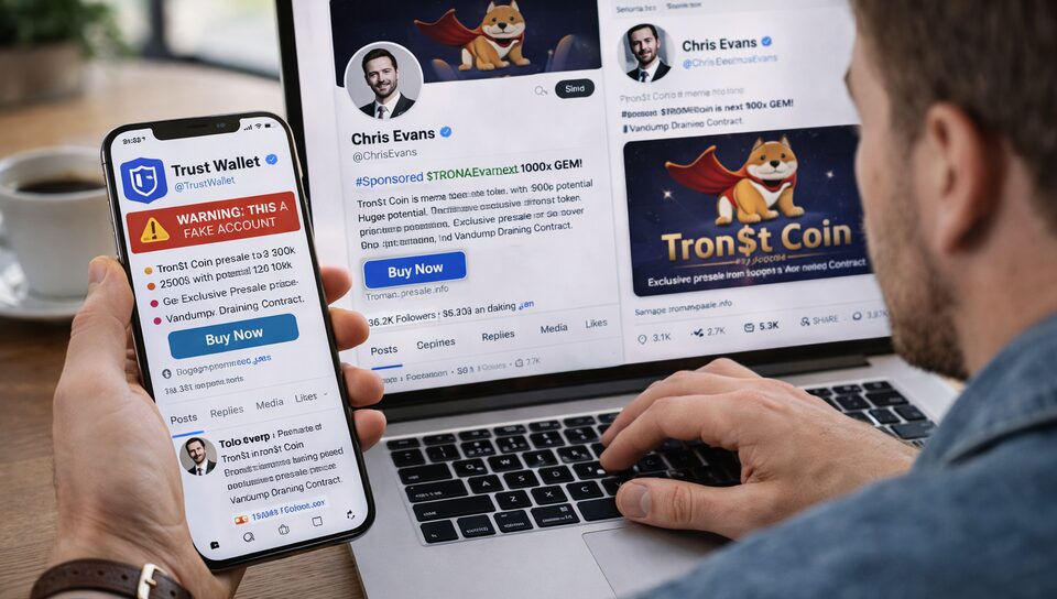 Fake verified crypto profiles on social media