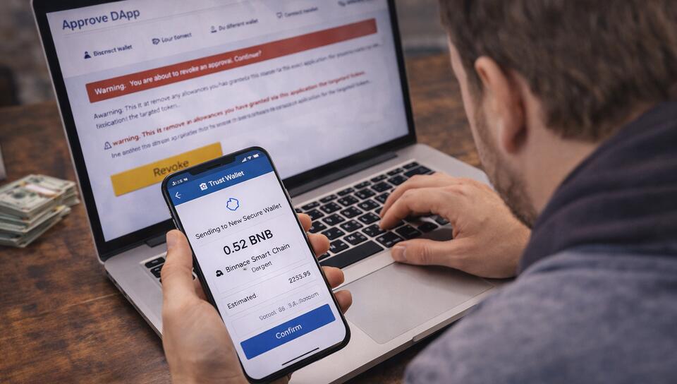 Trust Wallet user targeted by scam messages