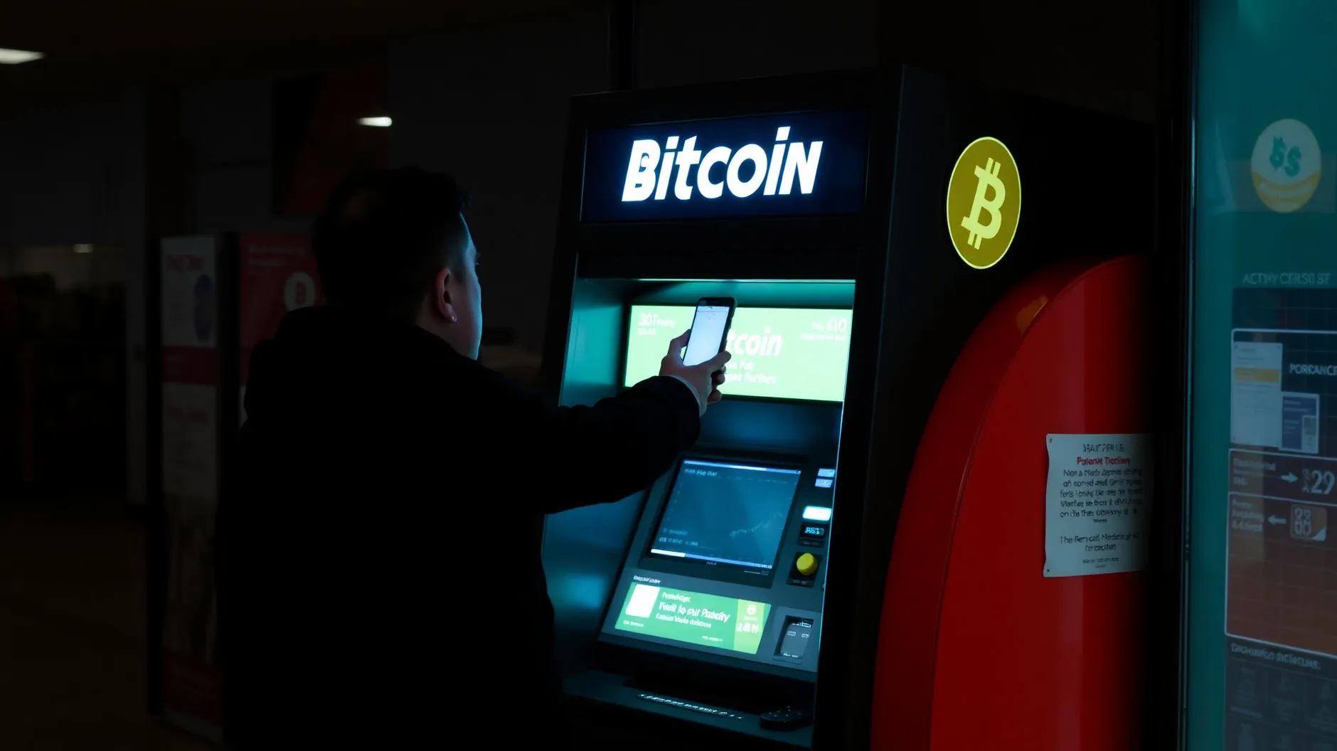 Fraudster directing a victim to use a crypto ATM under pressure