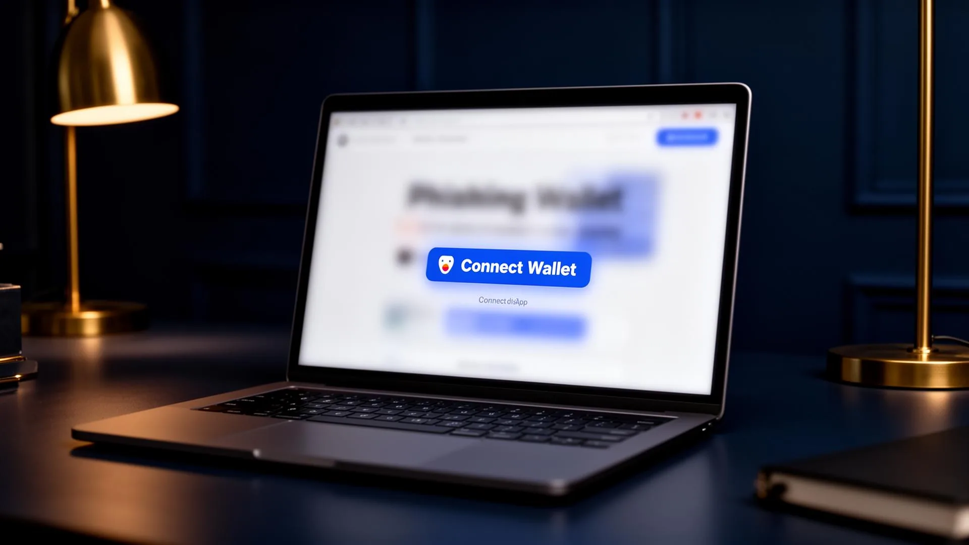 Fake dApp interface used in a wallet drainer phishing scam